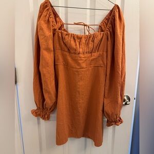 Princess Polly Rust Long Sleeve Dress